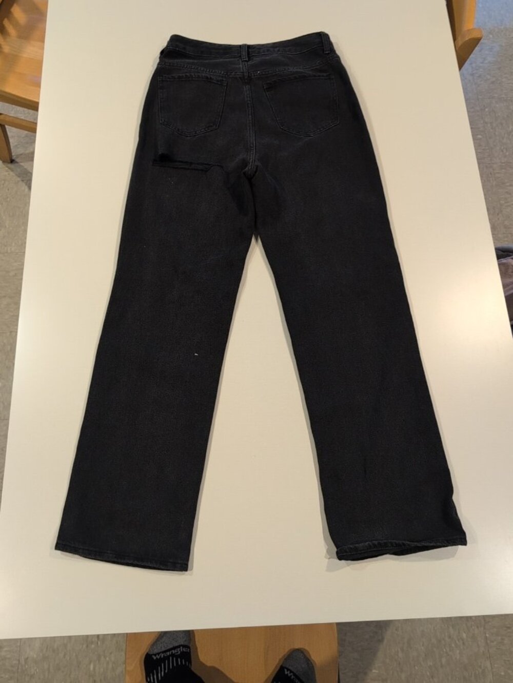 S.O.N.G Pants Women's Sz 7/28 Black 90s Boyfriend Ripped Straight Leg - Picture 9 of 14